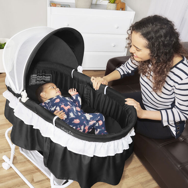 Lacy Portable 2In1 Bassinet&Cradle-Black