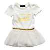 Olivia Rose –Short Sleeve Fairy Print Tutu Dress – White - 24 Months