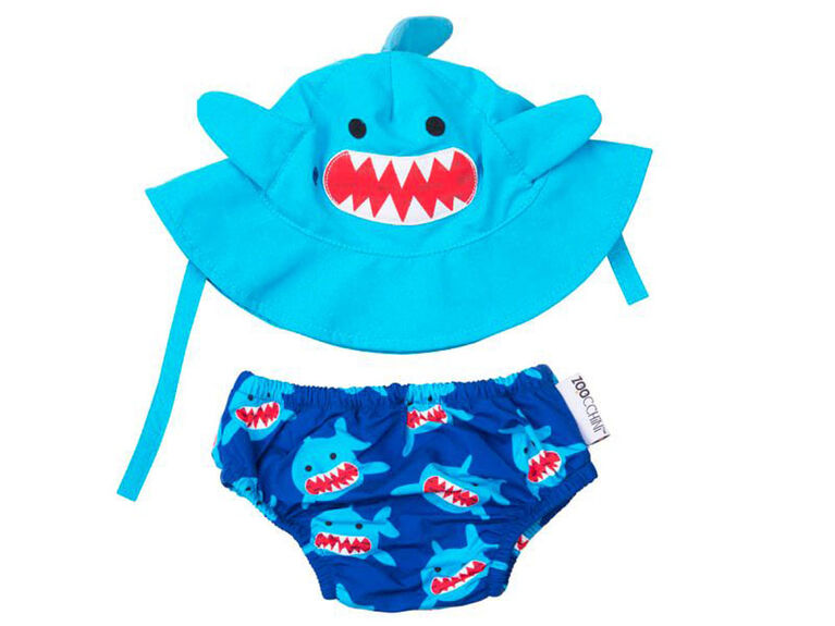 Zoocchini - Swim Diaper & Hat Set - Shark - Small