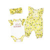Baby Mode 3 Piece Coverall Set: Little Wildflower 6-9M