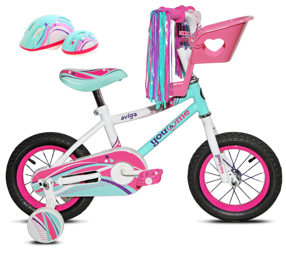 Avigo You and Me avec casque et porte poupee Velo 12 po