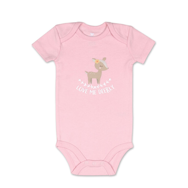 Koala Baby 4 Pack Short Sleeved Bodysuit, Love Me Deerly, 3-6 Months