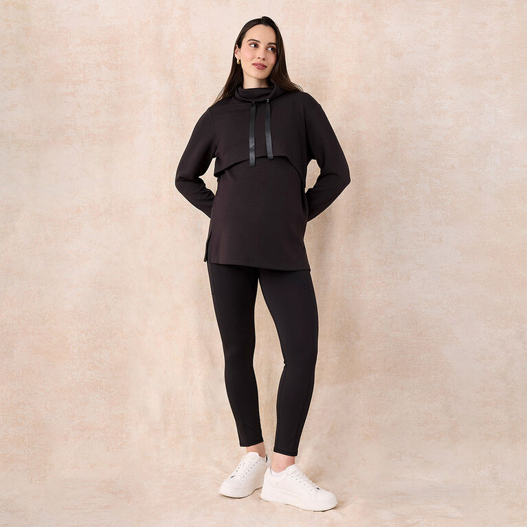 Motherhood Legging &Agrave; Poche Active Sur Le Ventre-Noire-M