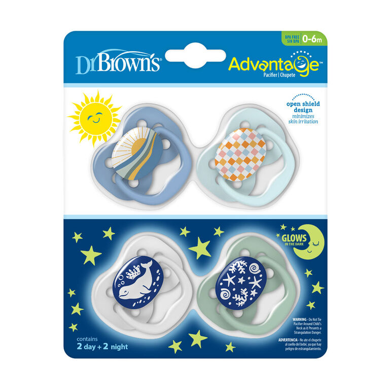 Advantage Pacifier Stage 1 Blue 4 Pack