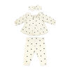 Baby Mode 3 Piece Legging and Headband Set: Cream Heart 6M