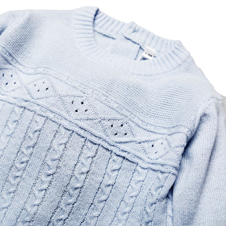 Rock A Bye Baby 3 Piece Knit Cardgian Set-Blue 6-9M