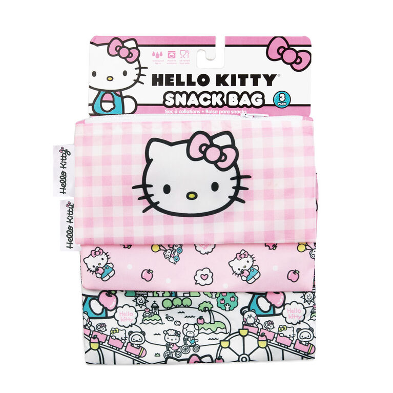 Sacs à sandwich / sacs à collation Bumkins Hello Kitty, sans BPA, lot de 3
