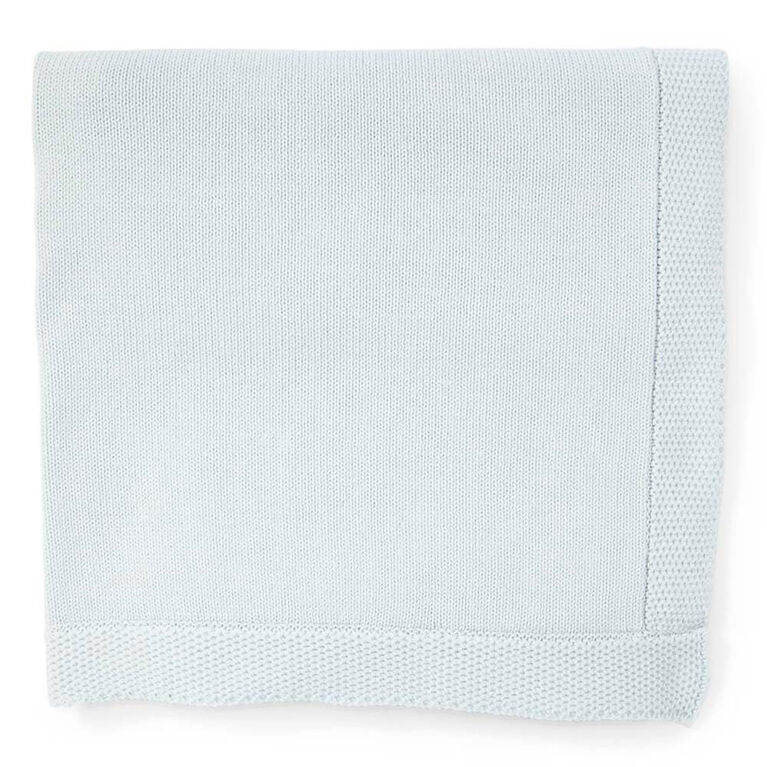 Baby Mode Signature Blue Knit Blanket with Border