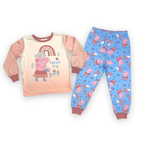 Ensemble pyjama 2 pièces Peppa Pig haut et pantalon à manches longues - Rose/bleu - 3T