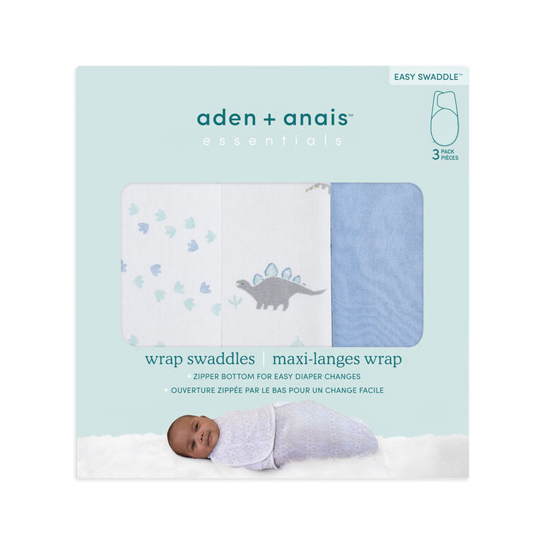 Aden + Anais Dino-Rama 3 pack  Wrap Swaddle 0-3 Months