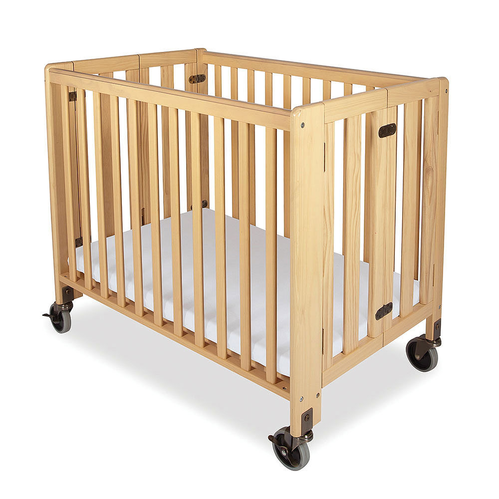 Foundations wood compact folding crib natural finish