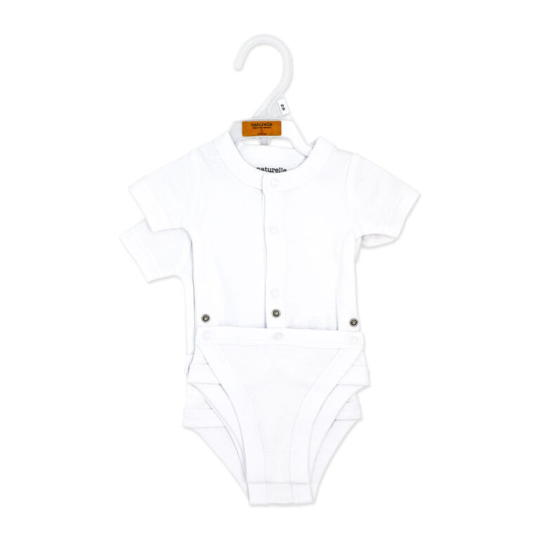 Naturelle 2 Pack Diaper Vest: White
