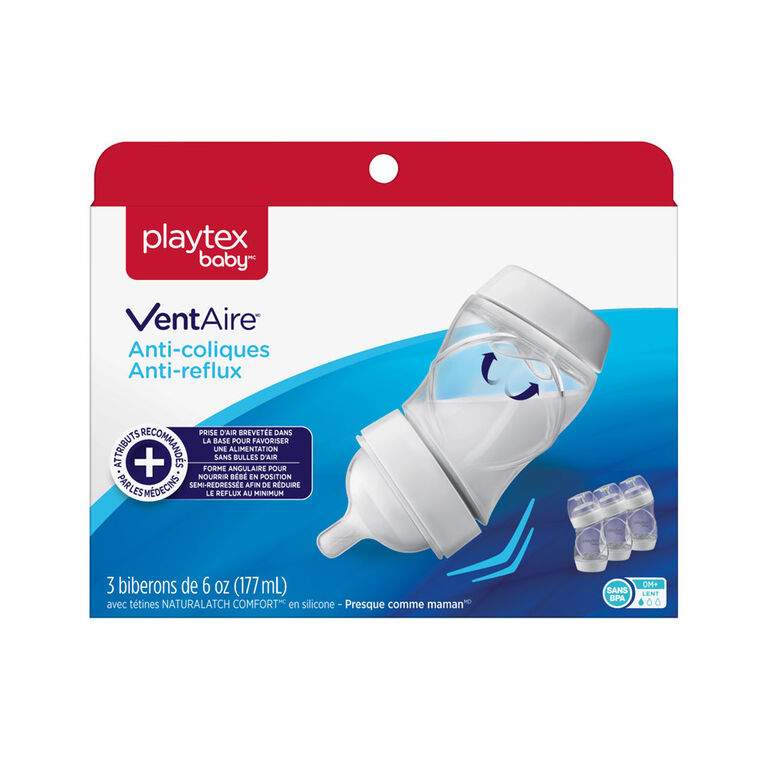 Biberon anti-colique de Playtex Baby - 6 oz - Paquet de 3