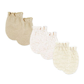 Naturelle 3 Pack Mitts: Beige 0-6M