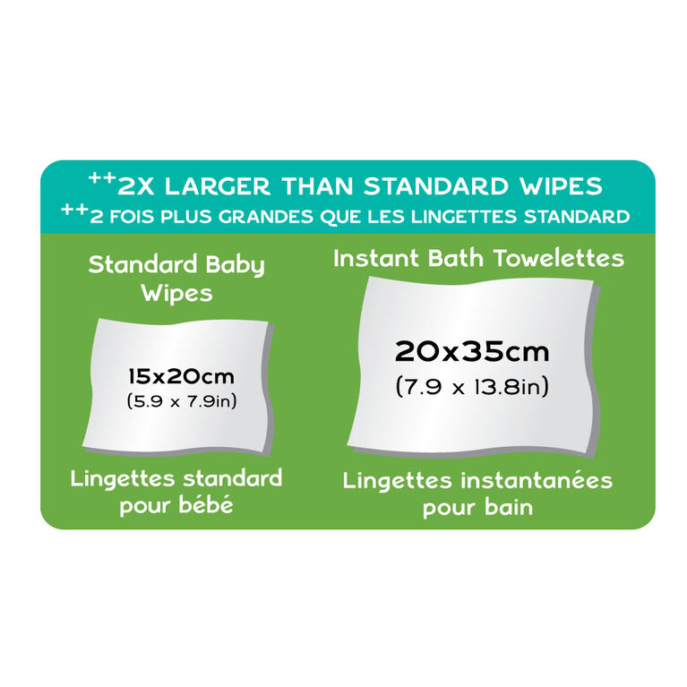 Serviettes de bain instantanées Aleva Naturals® Bamboo Baby® - 25CT