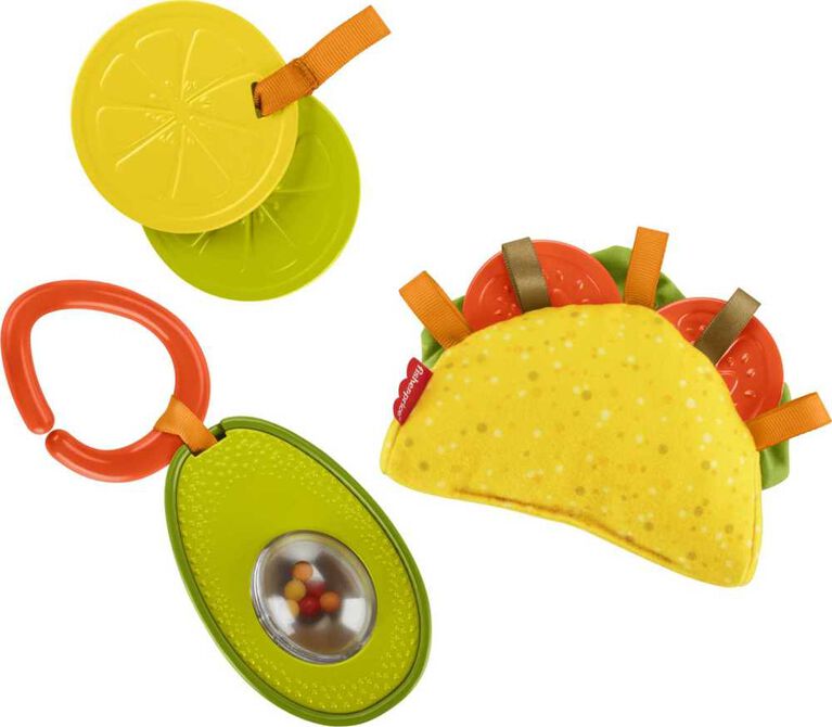 Coffret-cadeau Mardi tacos de Fisher-Price, 3 jouets à thème de l'alimentation pour bébé
