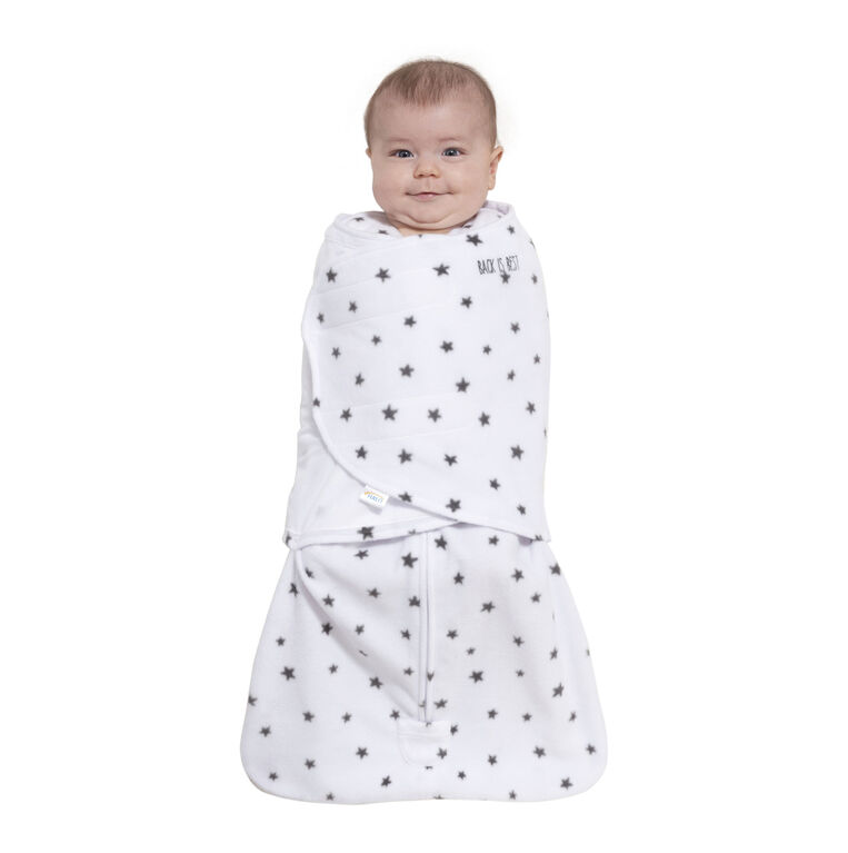 HALO SleepSack Swaddle - Micro Fleece - Charcoal Stars - Newborn