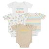 Koala Baby 4 Pack Short Sleeve Bodysuit Oatmeal Heather