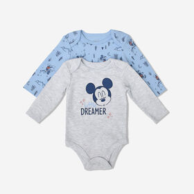 Disney Mickey Mouse 2 Piece Bodysuit Set Blue  0M