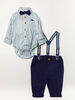 Little Gent  Blue Suspender Set 18M