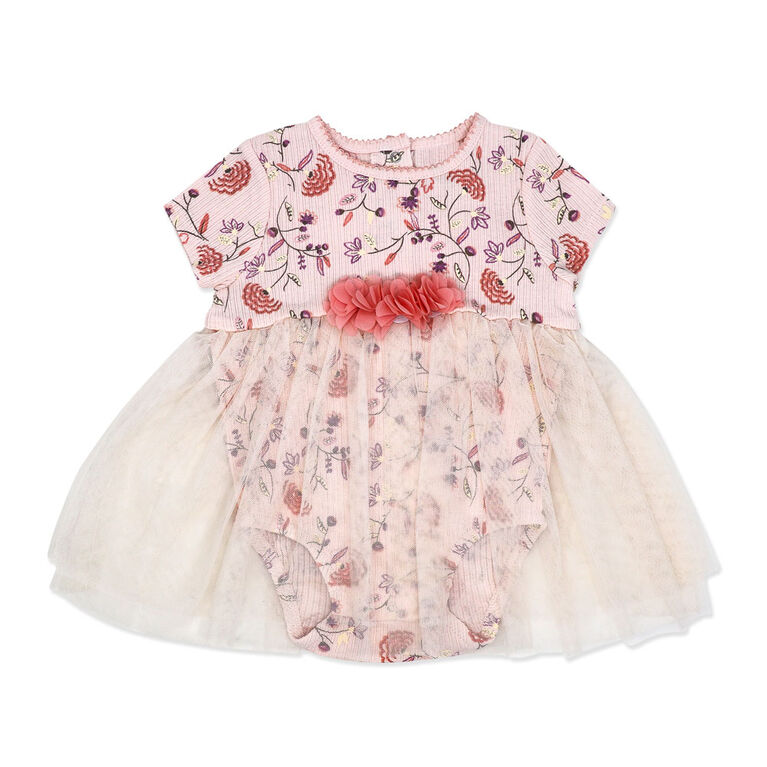 Baby Mode 2 Piece Tutu Romper Set: Pink Floral