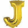 14" Gold Letter Balloons - J