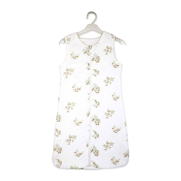 Baby Mode Signature 2 Layer Muslin/Mink Sleep Sack: Tan Folliage 0-6M Baby Mode Signature 2 Layer Muslin/Mink Sleep Sack: Tan Folliage 0-6M