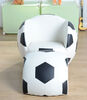 Fauteuil de soccer blanc et noir avec repose-pieds