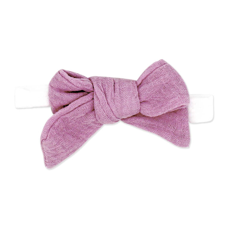 Baby Mode Signature 4 Piece Bib & Headbands: Mauve Floral