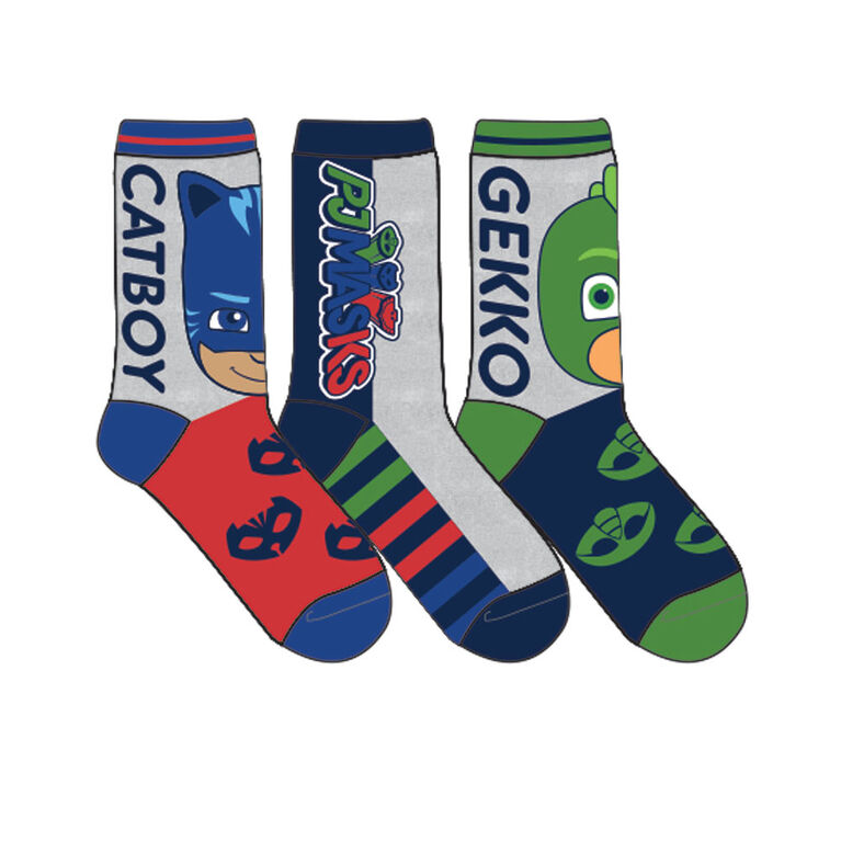 Eone - Boys 3 Pack Crew Sock - Pj Masks, Assorted, 2-6 Year