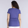 Motherhood Short Sleeve Side Ruched V-Neck Tee-Blue-L