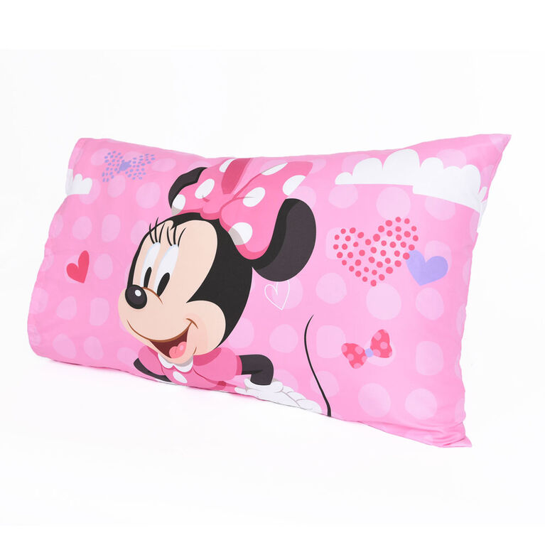 Ensemble de 3 pièces de literie Minnie Mouse de Disney pour lit de tout-petit avec couette réversible, drap-housse et taie d'oreiller par Nemcor