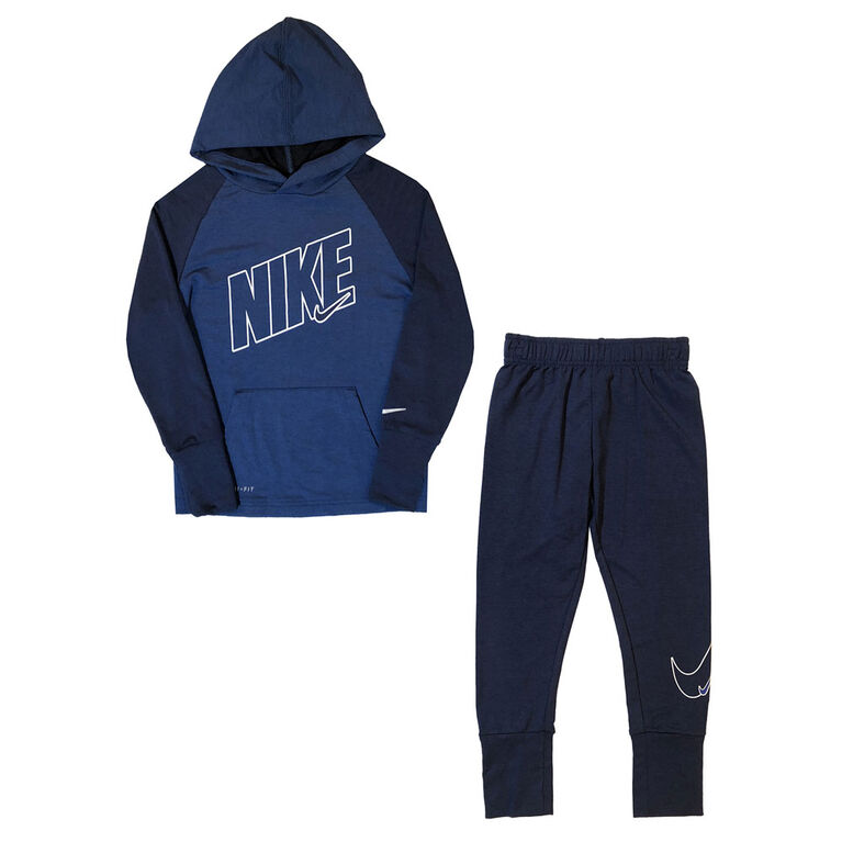 Nike DRI-FIT Hoodie and Pants Set - Blue, Size 5