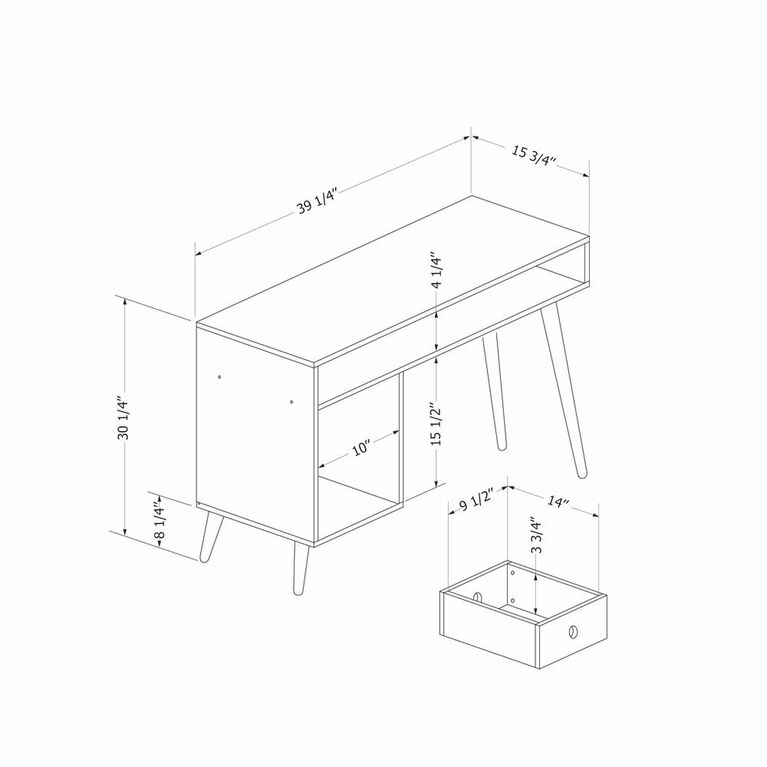Kodali Computer Desk Natural Wood