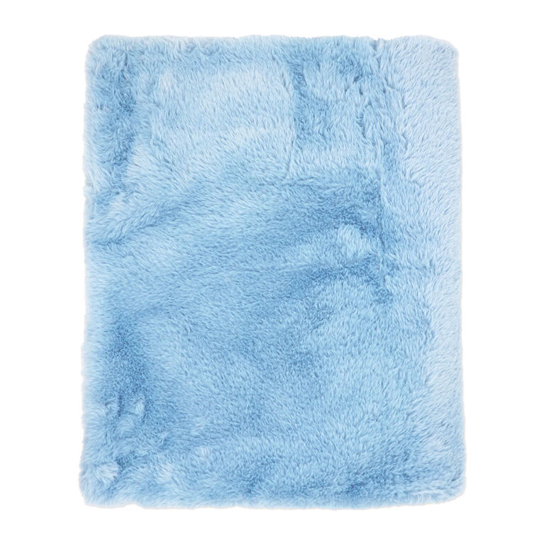 Amor Bebe Faux Fur Plush Blanket: Blue