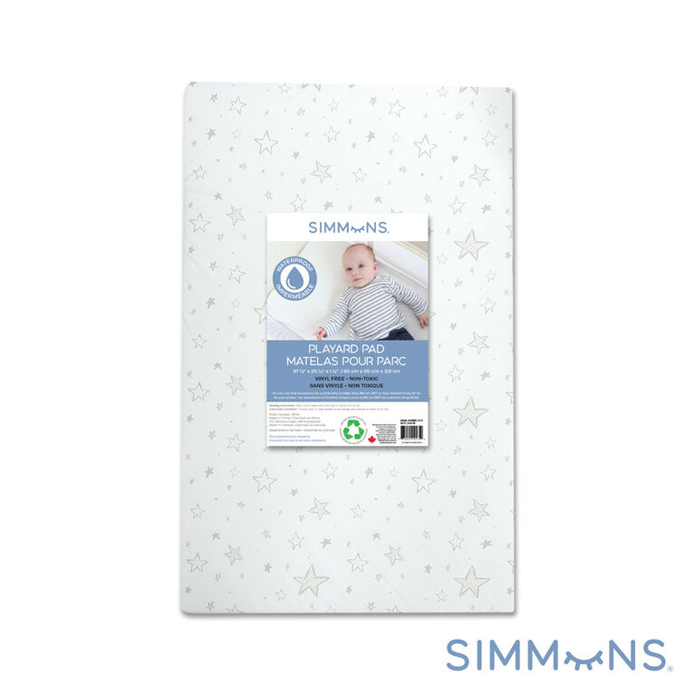 Simmons Playpen Pad White with Stars