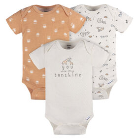 Gerber Childrenswear - 3-Pack Baby Neutral Short Sleeve Onesies Bodysuit - 12M