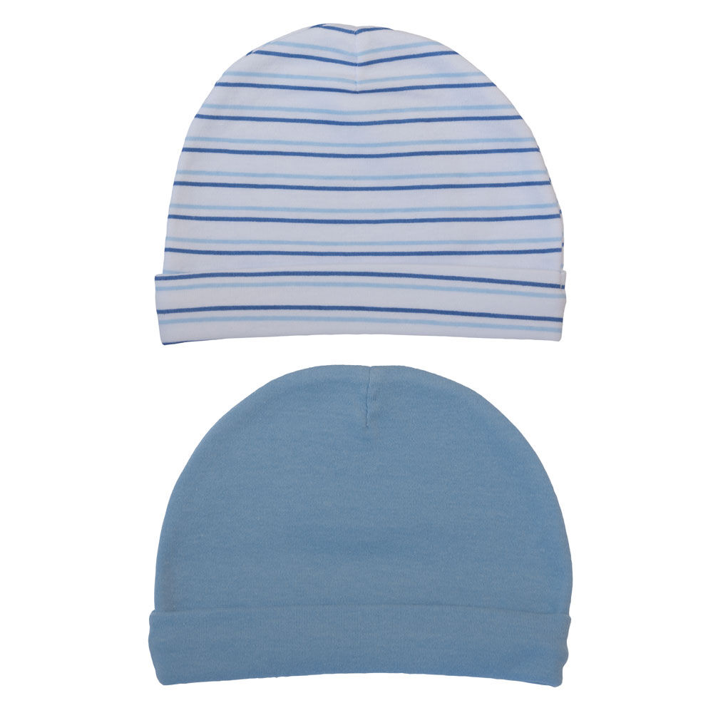 Koala Baby 2 Pack Baby Hats Blue Stripes