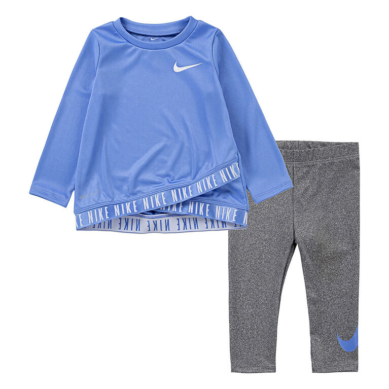Nike Crossover Legging Set- Grey With Royal, Size 12 Months