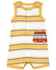 Carter's One Piece Yellow Striped Romper 9M