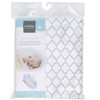 Kushies Drap Contour pour Poussette ou Panier Coton Flanelle Ornement Blanc/Gris