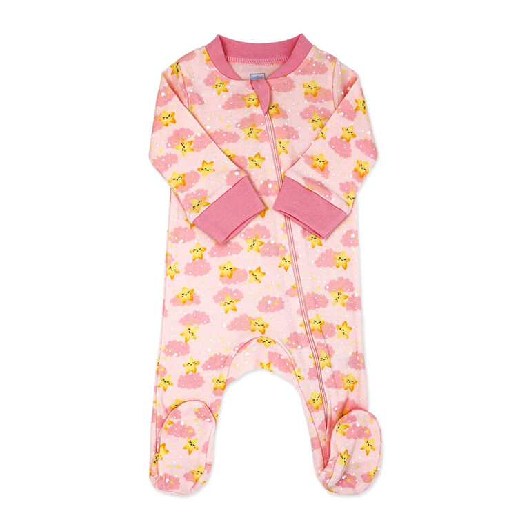 Baby Mode Interlock Coverall: Pink Cloud 3-6M