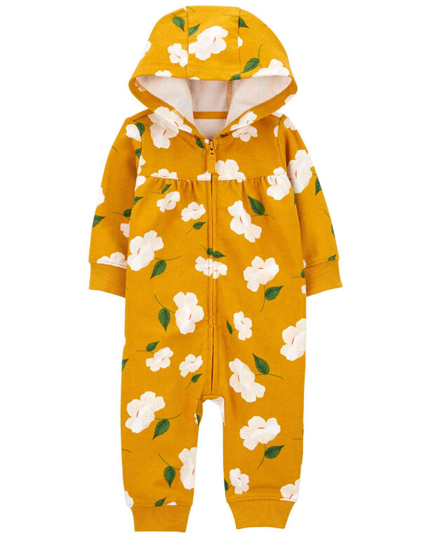 Carter's Floral Zip Up Jumpsuit Yellow  3M