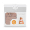 Lulujo Baby Hello World Newborn Bamboo Hat and Swaddle Blanket Set Tan