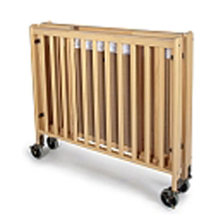 Foundations wood compact folding crib - natural finish