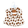 Baby Mode Ensemble 3 pièces en tricot froissé : motif floral marron, 3-6M