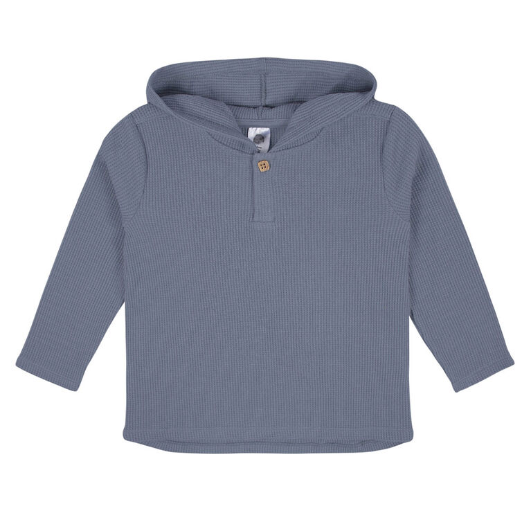 Gerber Childrenswear - Ensemble 2 pi&egrave;ces avec sweat &agrave; capuche et pantalon de jogging en tricot gaufr&eacute; bleu pour tout-petits gar&ccedil;ons 3T
