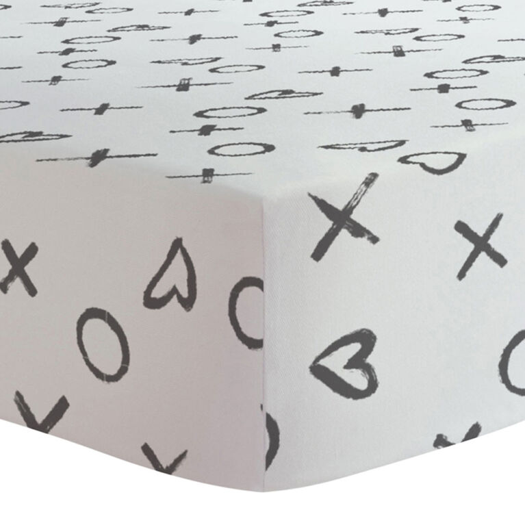Kushies Crib Sheet Flannel Black White Xo Babies R Us Canada
