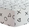 Kushies Playard Sheet Flannel Black & White XO