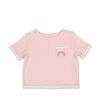 Tee-shirt poche arc-en-ciel et bordures à pompons rose Koala Baby - 12 mois